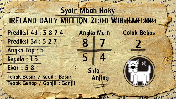 Prediksi Ireland Daily Million 21:00 WIB