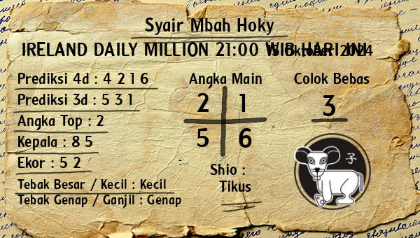 Prediksi Ireland Daily Million 21:00 WIB